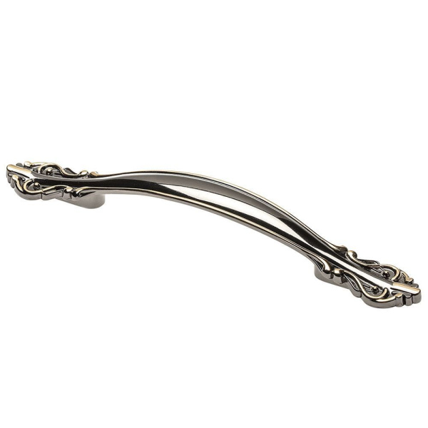 Ручка-скоба, WERONA, 96мм, металл, черный хром/золото