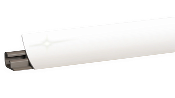 Плинтус LB-23 Lira, L=3000мм, пластик/алюминий, белый глянцевый