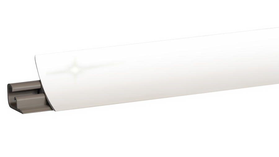 Плинтус LB-23 Lira, L=3000мм, пластик/алюминий, белый глянцевый