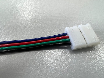 10мм. Коннектор гибкий лента-провод для RGB лент, зажимной, L=170мм, 14.5х5мм