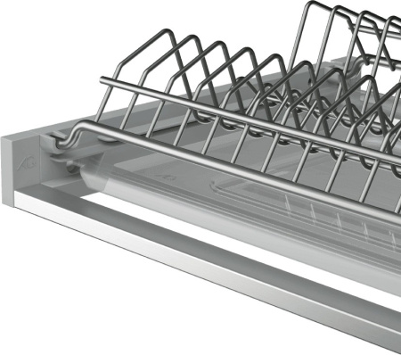 Сушка Glory-line 2-х ярусная, 500мм, 1 жесткий поддон, с рамой, для ДСП 18мм, нерж. сталь, AQ