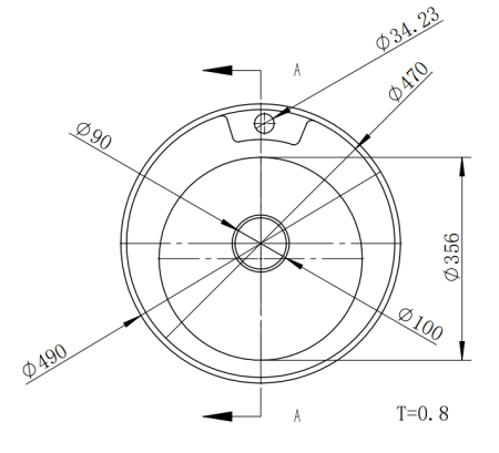 Мойка врезная, 490х180х0,8мм, глянец, универсальная+сифон, CMF