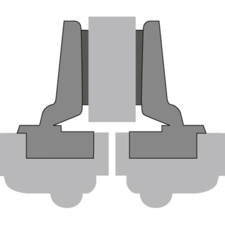 Петля INTERMAT 9935, полунакладная, 95*, чашка TH22, d=40мм, для дверей толщиной 26-43мм