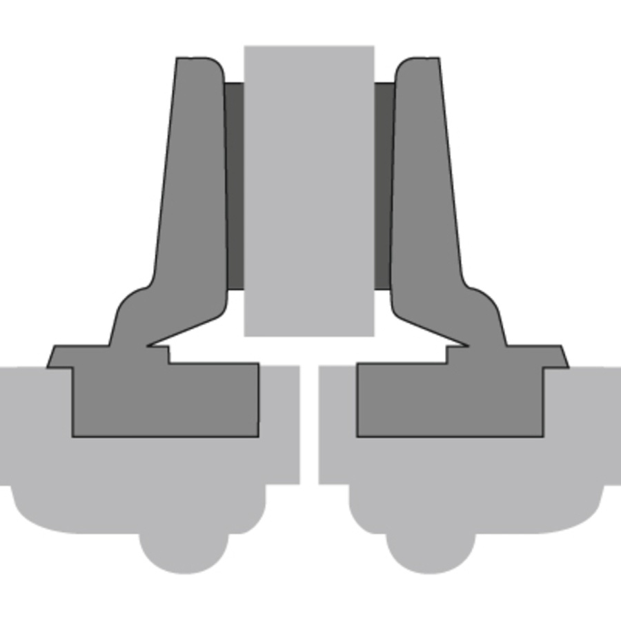 Петля INTERMAT 9935, полунакладная, 95*, чашка TH22, d=40мм, для дверей толщиной 26-43мм