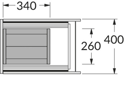 Контейнер для мусора Collector Box, 53л, 340x260x622мм, в шкаф на 400мм, металл/пластик, черный