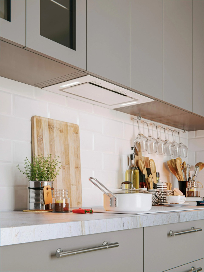 Вытяжка полновстраиваемая GS BLOC G 600 WHITE, 60см, б/угольного фильтра, белый, Lex