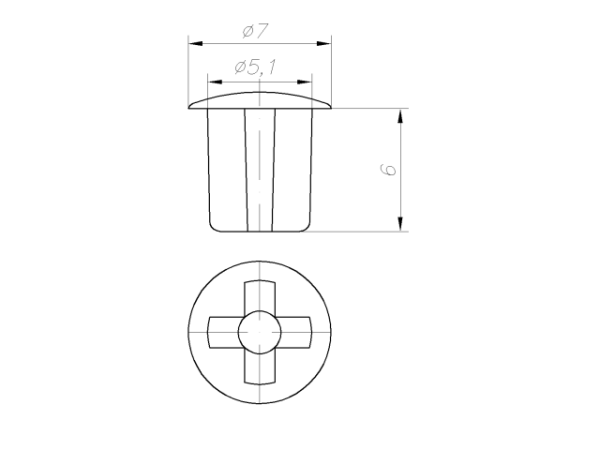 Заглушка для технических отверстий, d=5мм, антрацит