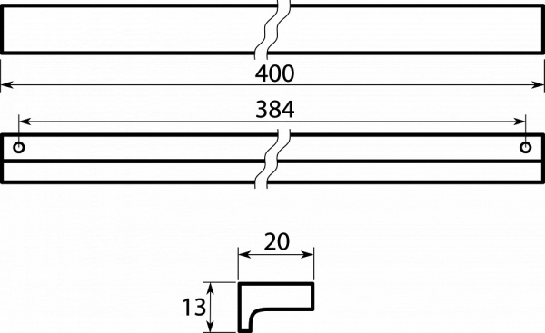 Ручка-скоба, 707, 384мм, металл, хром