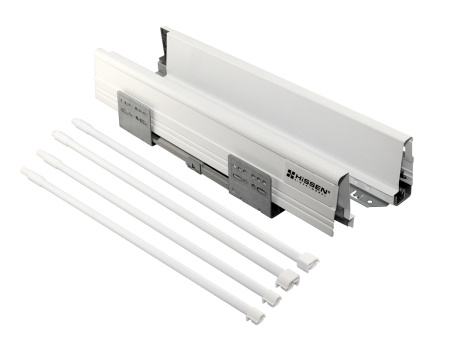 Ящик Prime Box, L=450мм, H=199мм, с 4 рейлингами, белый, HISSEN