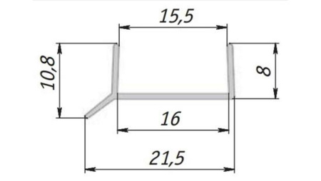 Уплотнитель для цоколя, 16мм, L=3000мм, черный